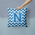 thumbnail image 2 of Carolines Treasures CJ1056-NPW1414 Letter N Chevron Blue & White Fabric Decorative Pillow, 2 of 4