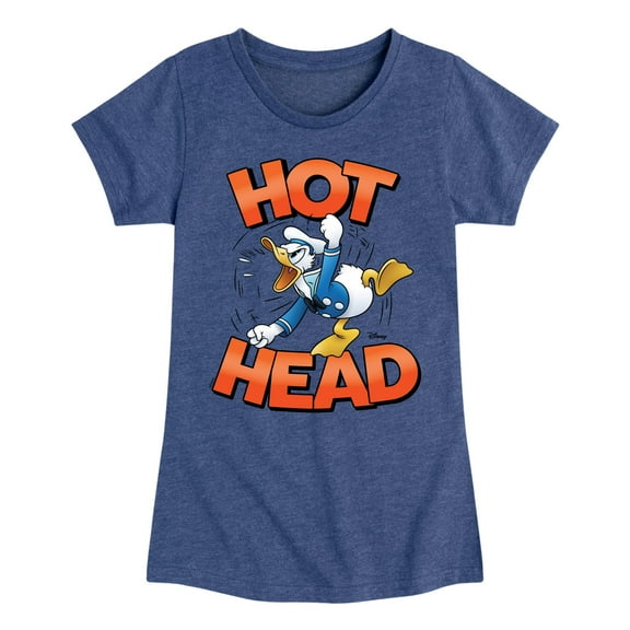 Disney - Hot Head Donald Duck - Toddler & Youth Girls Short Sleeve Graphic T-Shirt