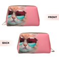thumbnail image 3 of Rateoe Cool Cat Pink Sunglasses for Travel Makeup Bag,Large Capacity Cosmetic Bags for Women,Waterproof Portable Pouch Open Flat Toiletry Bag Make up Organizer, 3 of 8