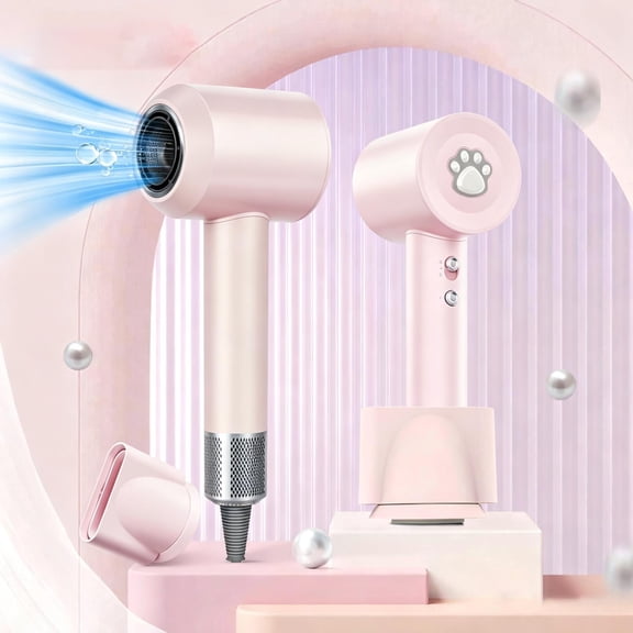 Lixhey High-Speed Ionic Hair Dryer, 105,000 RPM Professional Blow Dryer with 500M Negative Ions, Low Noise, Intelligent Heat Control, Fast Drying Lightweight Travel Hairdryer – Pink