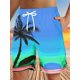thumbnail image 3 of Pantalones cortos de tabla para hombre, pantalones cortos de baño, bermudas, pantalones cortos de playa, cordón ajustable, estampado 3D, gráfico de árbol de coco, transpirable, de secado rápido, 3 of 5