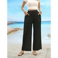 thumbnail image 4 of Women’s Summer Casual Loose Pants  Drawstring Waist Solid Color Slant Pockets Straight-Leg Fit, 4 of 6