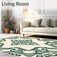 thumbnail image 2 of ODIKA 8'x10' Machine Washable Non-Slip Area Rug, Elegant Boho Weathered Scroll Damask High Traffic Rug, Green, 516418, 2 of 7