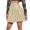 Skin, variant on Litie Women Solid Color Faux Leather High Waist Above Knee Length Mini Club Pleated Skirt