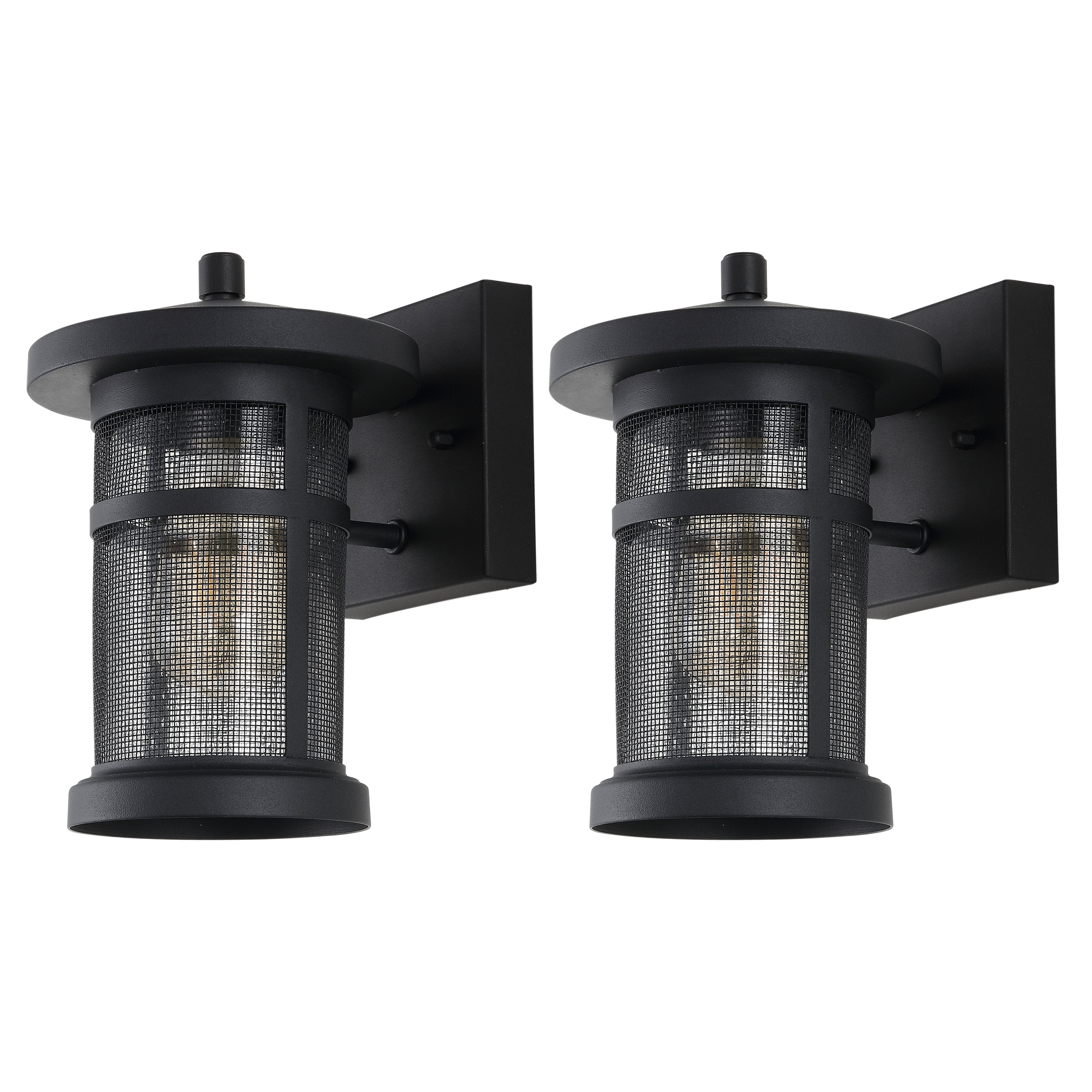 SAFAVIEH Osprey T10 Black Metal Wall Sconce with Shade, Set of 2