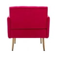 thumbnail image 3 of Velvet Upholstered Accent Chair Armchair for Living Room,Modern Leisure Single Sofa Chair with Rose Golden Feet-Rose red, 3 of 7