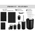 thumbnail image 2 of Black Bathroom Accessories Set, 10Pcs Bathroom Accessory Set with Trash Can, Soap Dispenser and Toothbrush Holder, Soap Dish, Cotton Ball & Qtip Holder, Toilet Brush Holder, Tissue Box Cover, 2 of 7