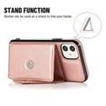 thumbnail image 3 of Dteck Case for Apple iPhone 12 mini 5.4-inch,Luxury Leather Wallet Case Magnetic Flip Card Holder Slots Back Protective Kickstand Phone Cover with Shoulder Strap (about 1.4m),Rosegold, 3 of 5