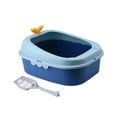 thumbnail image 3 of Inodoro para gatos jinwen bandeja de arena abierta a prueba de salpicaduras Azul L, 3 of 8