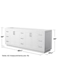 thumbnail image 3 of Wyndham Collection Miranda 84" Wood Double Bathroom Vanity in Nickel Trim/White, 3 of 4