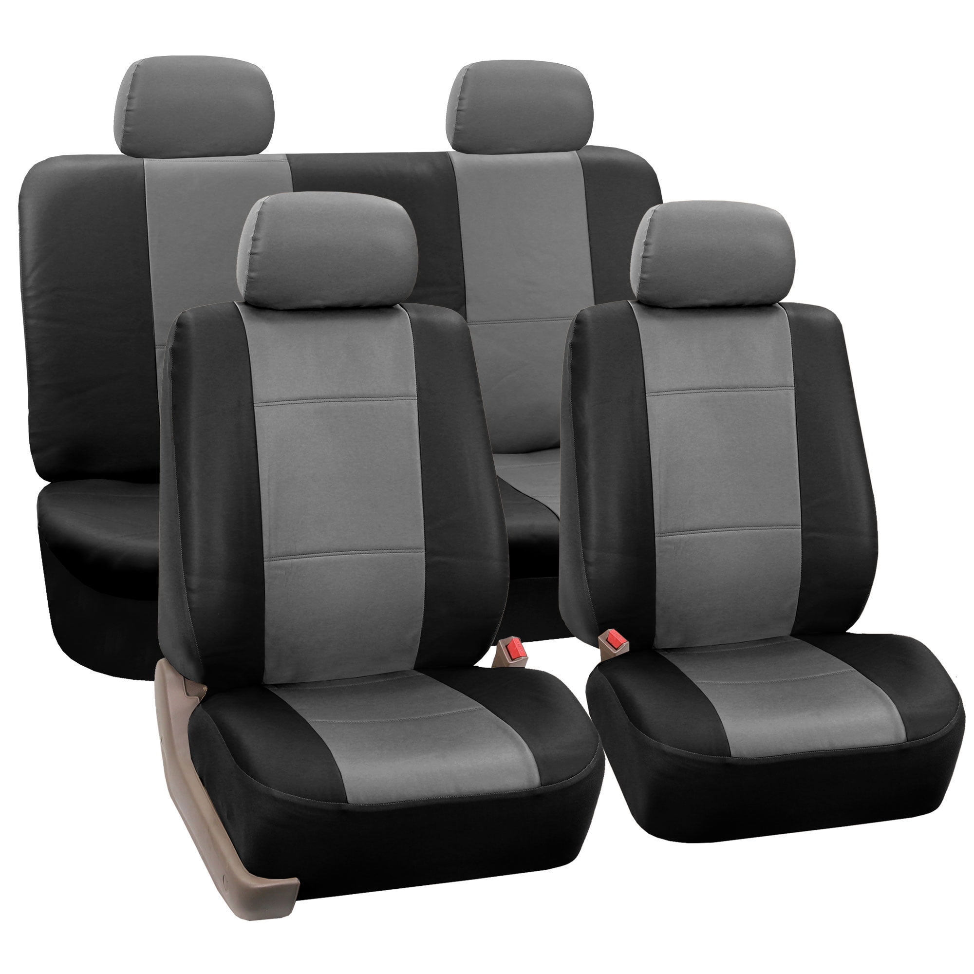 FH Group Faux Leather Airbag Compatible and Split Bench Car Seat Covers