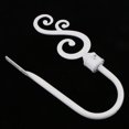 thumbnail image 4 of Gancho de cortina de metal en forma de U de 2 piezas con diseño de enredadera, color blanco, 4 of 9
