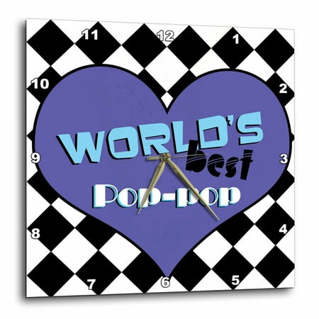 3dRose Worlds Best Poppop - Wall Clock, 10 by