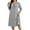 Gray, variant on Women's Plus Size Half Zipper Lounge Dress, Long Sleeve Collared Loose Fit Long Dress for Casual Days, Home, Relaxed Style