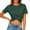 Green, variant on Yuanlook Women's Summer Causal Short Sleeve Blouses Crew Neck Crop Tops Twist Front Tee T-Shirts S-3XL
