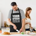 thumbnail image 3 of Amhlg Grill Aprons for Men Funny - Your Opinion Wasn‘t in the Recipe - Men‘s Kitchen Chef Cooking Grilling BBQ Apron with 2 Pockets - Birthday Fathers Day Christmas Gifts for Dad, Husband, 3 of 6