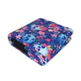 thumbnail image 2 of KLL Blue Skull Flower Print Fleece Throw Blanket, Horizontal Fleece Bedding Cute Soft Blankets Comfy Fleece Flannel Plush Home Decor for Couch & Bed -80"x60", 2 of 9