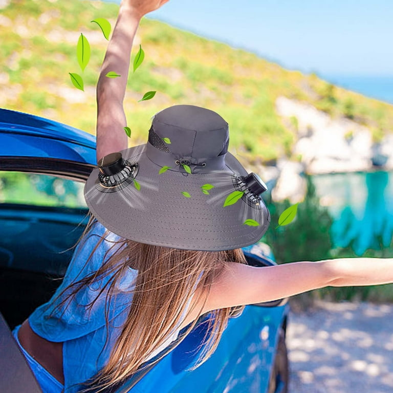 Kumdkd Solar Fan Hat for Men - USB Rechargeable Cooling Hat  display picture 2