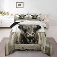thumbnail image 2 of Erosebridal Ensemble de Literie Vache Highland Simple, Couette Faune, Décor Rustique de Ferme, Réversible 2 Pcs, 2 of 7