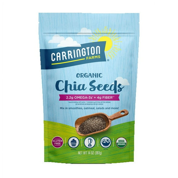 Pack of 6, Carrington Farms Organic Chia Seeds, 14 oz