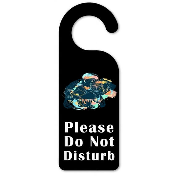 Do Not Disturb Door Knob Hanger Sign - Bear Colorful Silhouette