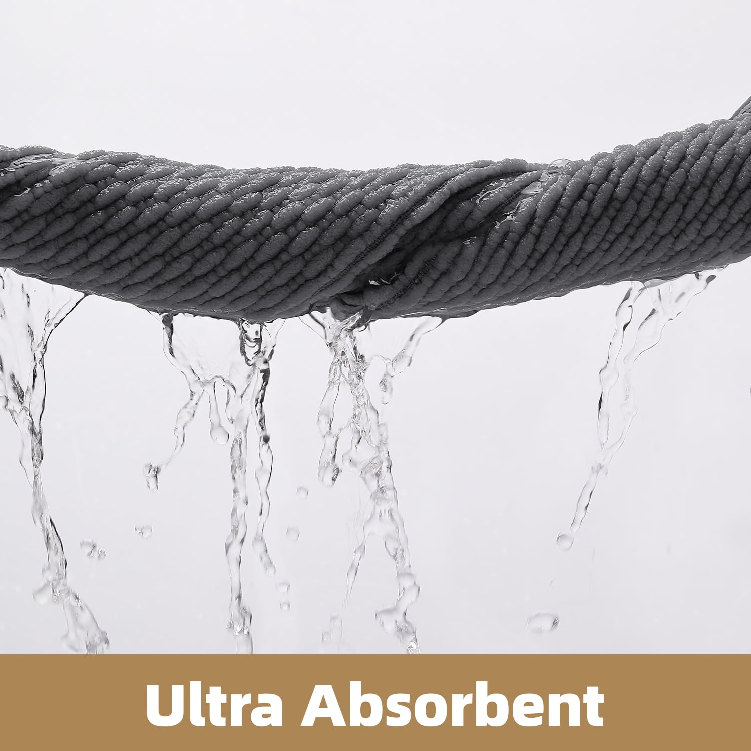 PABUBE Soft Dark Gray Woven Chenille Bathroom Rug, 16"x24", Non-Slip and Absorbent Bath Mat for Bathroom Floor, Machine Washable, Quick Drying