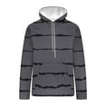 thumbnail image 4 of Timoontee Men's Hooded Sweatshirts Regular Long Sleeve Pockets Striped Print Pullover Tops Fall Winter Casual Thermal Warm Sweatshirts Dark Gray XXXXXL, 4 of 4