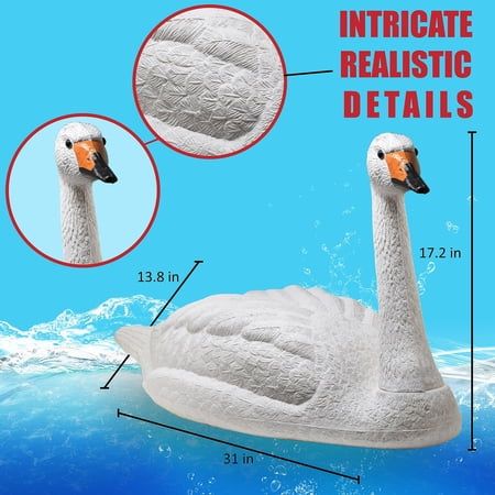Galashield Swan Decoys for Geese | Large Floating Swan Decoy for Pool, Pond & Lake [2 Pack]‼️missing 1‼️