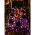 thumbnail image 6 of Halloween Tablecloth,Halloween Decorations, 54x108 Inch Disposable Plastic Table Cover for Rectangle,Pumpkin Spider Ghost Table Cloth for Home Indoor Outdoor Birthday Party Supplies 9Purple), 6 of 7