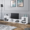 thumbnail image 2 of Cubicco Modern Engineered Wood TV Stand for TVs up to 55”, White, Veneer, 2 of 8