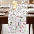 thumbnail image 3 of Pink Spring Floral 90 Inch Table Runner, Flowers Botanical Elegant Wooden Farmhouse Dresser Scarf Cotton & Linen Tablerunner for Dining/Kitchen Island/Holiday Party Décor 13" x 90", 3 of 9