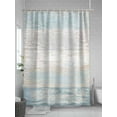 thumbnail image 5 of Blue Beige Farmhouse Standard Shower Curtain Set, Waterproof Shower Curtains for Bathroom, Vintage Wooden Striped Washable Fabric Cloth Bath Curtain for Bathtub Decoration with Hooks 72x72 Inches, 5 of 6