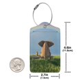 thumbnail image 2 of Rocae Elephant Dog for Leather Luggage Baggage Tags ID Label Privacy Cover ID Label with Stainless Steel Loop and Address Card, 2 of 5