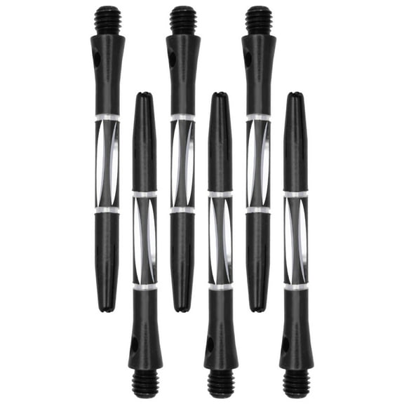 OFFIGAM 6Pcs Durable Dart Stems Black Aluminium Alloy Replacement Shafts for Dart Players