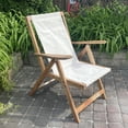 thumbnail image 2 of AmeriHome Acacia and Canvas Folding Arm Chair, 2 of 4