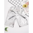 thumbnail image 4 of Manyakai Girls Metallic Shorts Shiny Jazz Street Dance Hot Short Stage Show Performance Dancewear Silver 170, 4 of 7