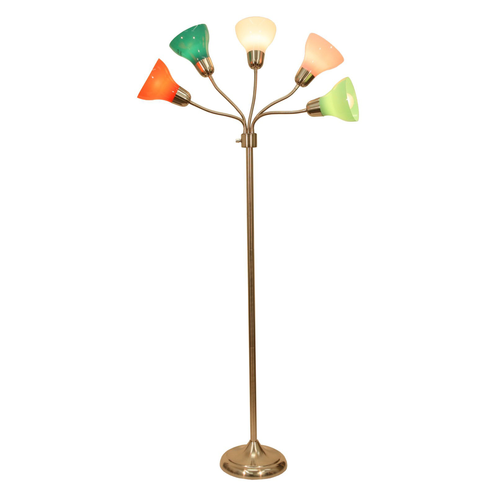 5 Light Floor Lamp With Multi Colored Shades Walmart Com