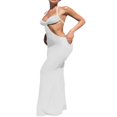 thumbnail image 3 of Robes de Cocktail Dos Nu pour Femmes, Col Halter, Nouée, Longue, Moulante, une Pièce, 3 of 4