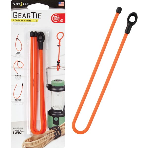 L Bright Orange Twist Ties 2 PK for sale online Nite Ize Gear Tie 12 In 