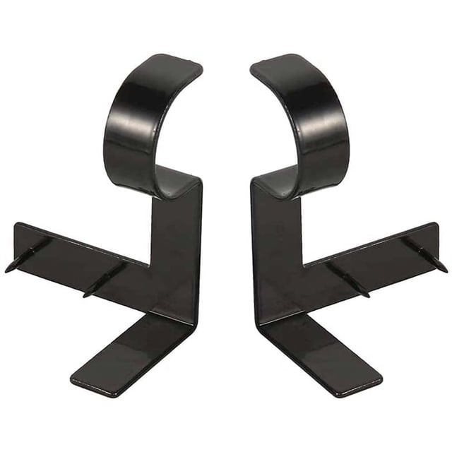 Soportes de barra de cortina para barras de 1 pulgada, sin taladro, sin tornillo, soportes de cortina de suspensión rápida, gran capacidad de carga (2 piezas, negro) Namotu WMZL-1817