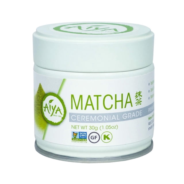 Aiya Authentic Japanese Premium First Harvest Ceremonial Grade Matcha Green Tea Powder - Vegan-Friendly, Zero Sugar, Gluten-Free - 30g Tin