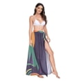 thumbnail image 2 of FORMRS Womens Long Sarong Beach Wrap Semi-Sheer Bikini Skirt Bathing Swimsuit Cover Up, Abstract Animals, 2 of 7