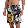 thumbnail image 2 of Jean Michel Basquiat Men's Beach Shorts Quick Dry Athletic Workout Swim Shorts Elastic Waist Drawstring Summer Shorts, 2 of 5