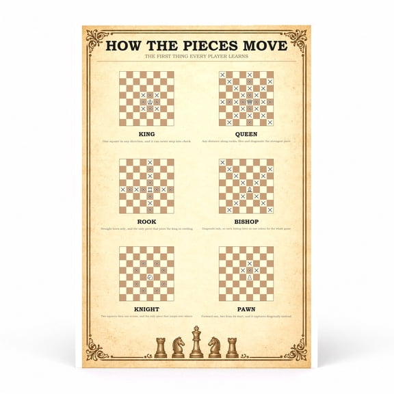 Trendiart How The Chess Pieces Move Poster