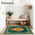 thumbnail image 3 of ODIKA 4'x6' Machine Washable Non-Slip Area Rug, Alphabet Crest Featuring Lion and Playful Lettering High Traffic Rug with Pad, Gold, 690055, 3 of 8