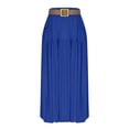 thumbnail image 5 of Maxi Linen Skirts for Women Summer Elastic High Waisted A Line Ruffle Boho Flowy Belted Long Skirt Beach Vacation Clothes, 5 of 6