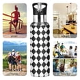 thumbnail image 7 of Yayeee 20oz Insulated Water Bottle Double Wall Stainless Steel with Flip Straw Lid, Black and White Geometric, 7 of 7