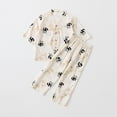 thumbnail image 6 of ATOGUTA Girls Summer Outfits 3/4 Sleeve Button T-Shirts and Wide Leg Pants Girls Clothing Sets 2PC Summer Outfits Size 3T-16, Beige, 6 of 6