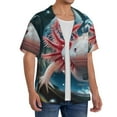 thumbnail image 2 of Fotbe Bubbles Axolotl Fantasy Camisa Estampada de Manga Corta para Hombre, Casual de Verano, Estilo Playero, Sin Arrugas-Large, 2 of 5