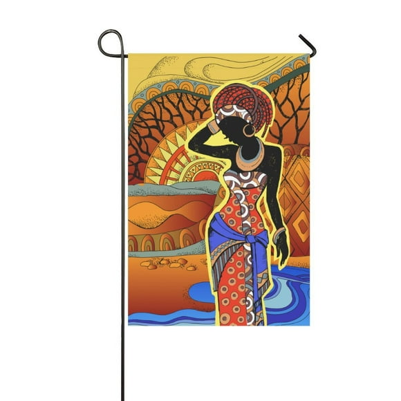 YUSDECOR African Woman Garden Flag Outdoor Flag 12x18 inch